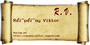 Répásy Viktor névjegykártya